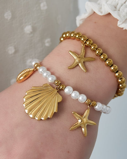parel armband met zeebedels