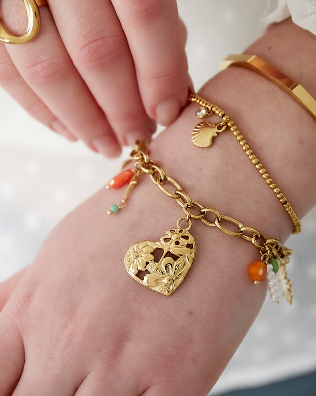 link armband met grote bedels