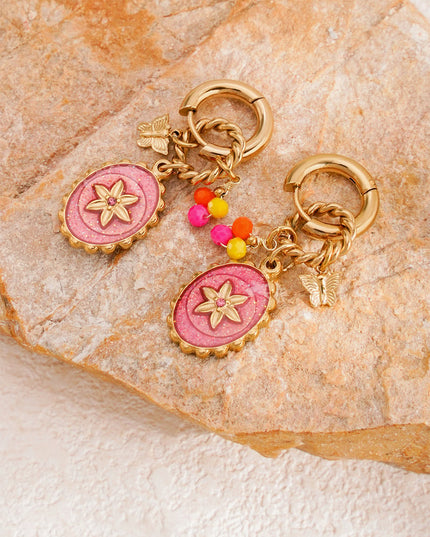 pink stardust oorbellen