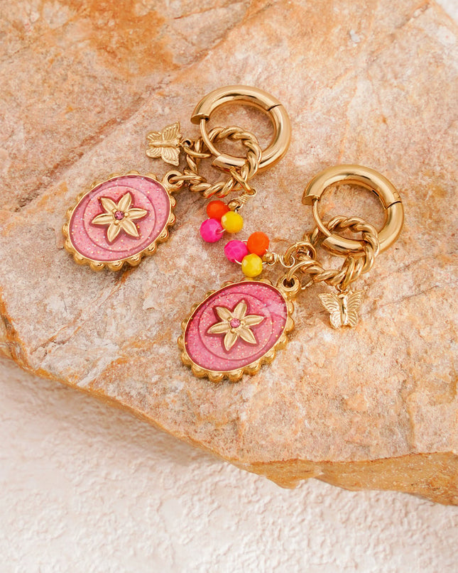 pink stardust oorbellen