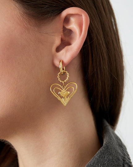 oorbellen what's love - Goud kleur kleurig