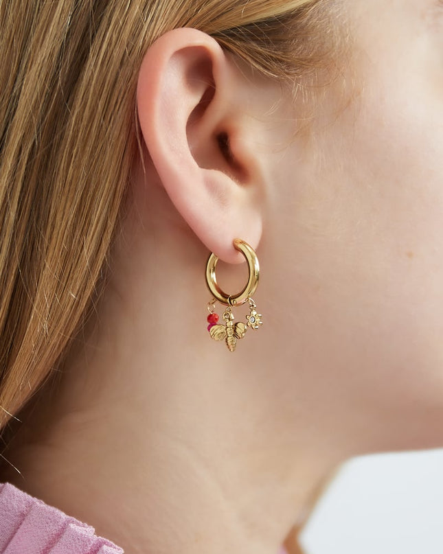 Bijenhanger oorbellen - zilverkleur