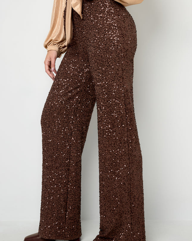 Polyestervezel (polyester) Rechte broek Pailletten Elegante herfst/winterkleding