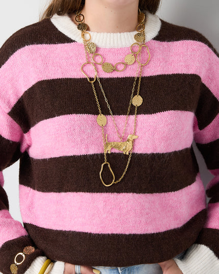 Roestvrijstalen ketting, retro, klassieke serie, damessieraden