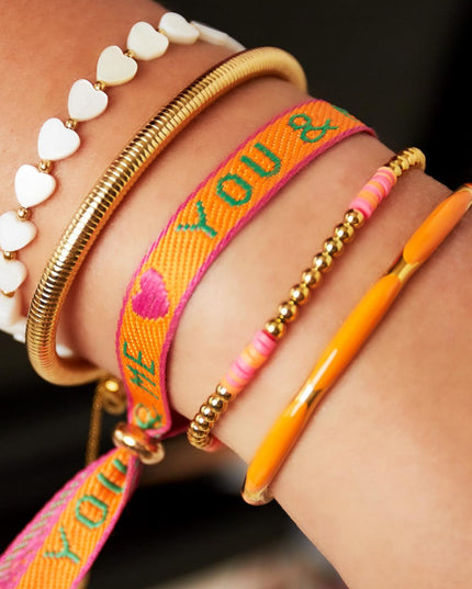 Armbandbandje “You & Me" Rood Polyester