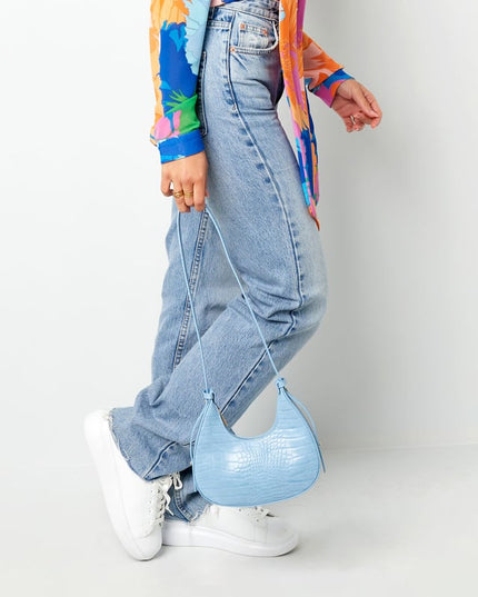 Handbag imitation leather with print Lilac PU