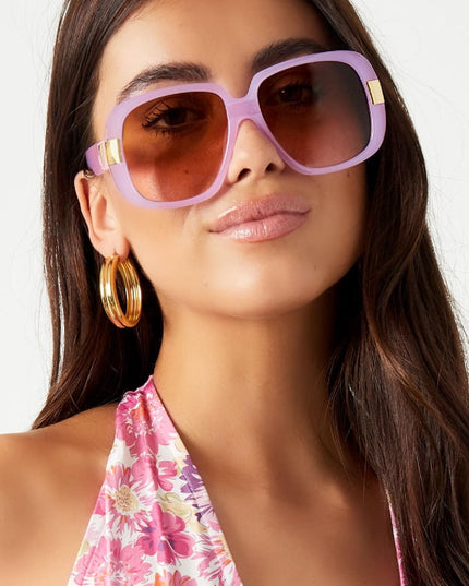 Sunglasses basic with golden details Green PC One size