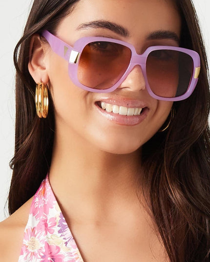 Sunglasses basic with golden details Green PC One size