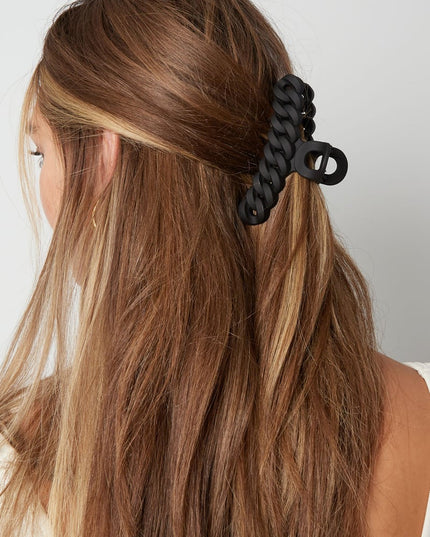 Hair clip braided - beige Plastic