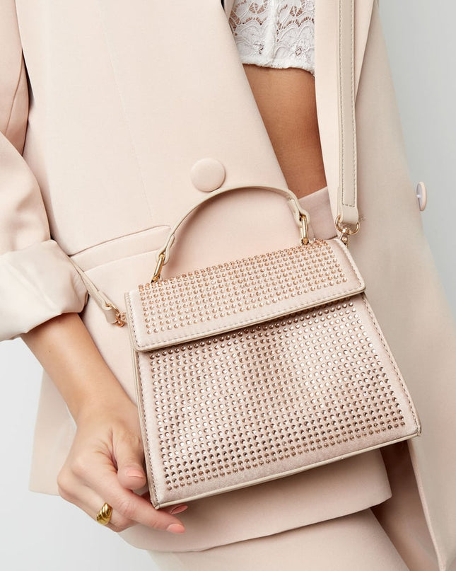 Handtas strass - lila PU