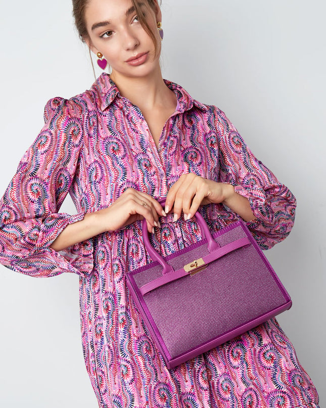 Handbag lock strass - fuchsia