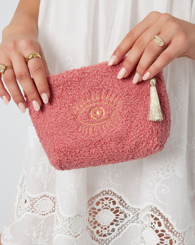 Make-up bag teddy eye - white