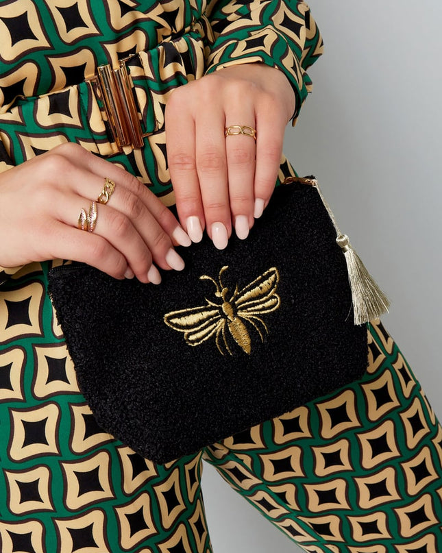 Make-up bag teddy bee - white