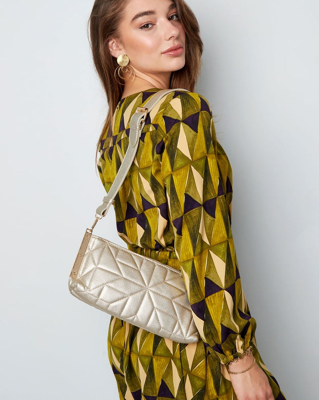 Gestikte clutch gouden hardware - koper