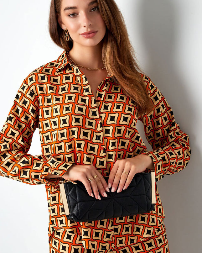 Gestikte clutch gouden hardware - koper