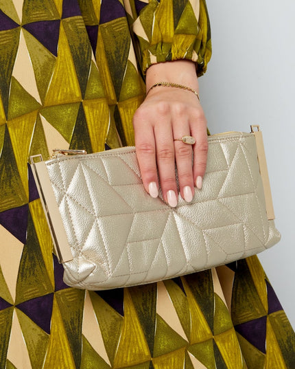 Gestikte clutch gouden hardware - koper