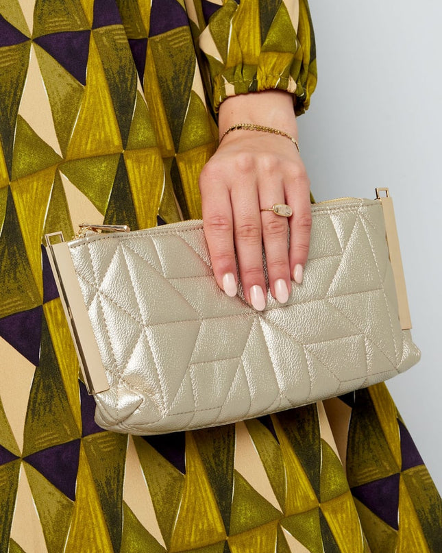 Gestikte clutch gouden hardware - koper