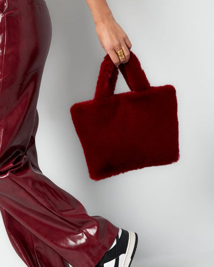 Faux fur city bag small - beige