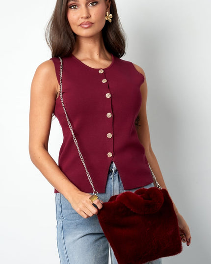 Faux fur city bag small - beige