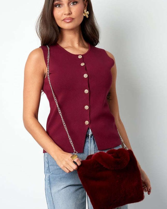 Faux fur city bag small - beige