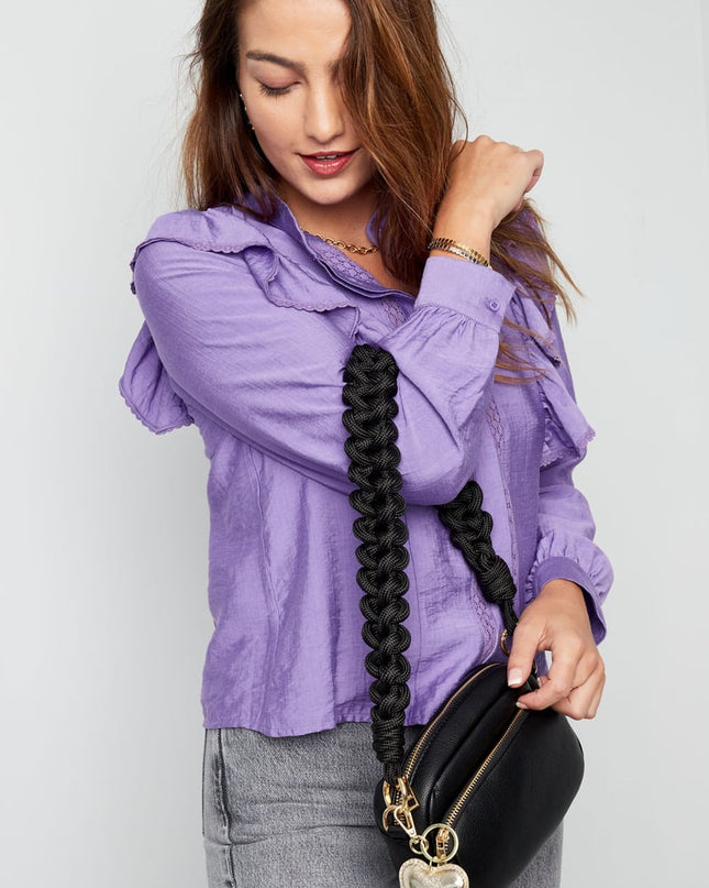 Gevlochten tas strap wijnrood