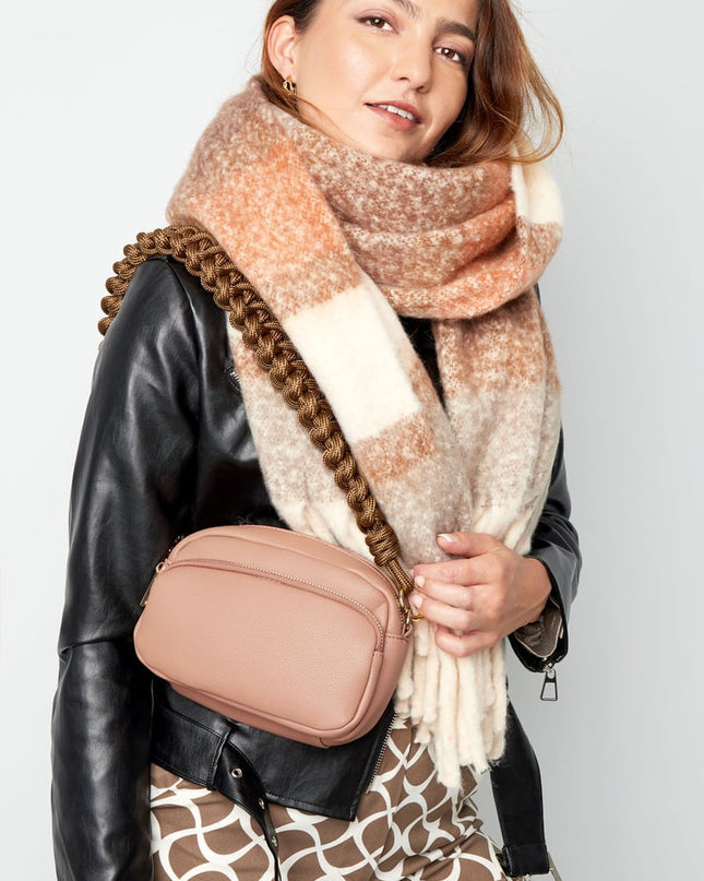 Gevlochten tas strap wijnrood