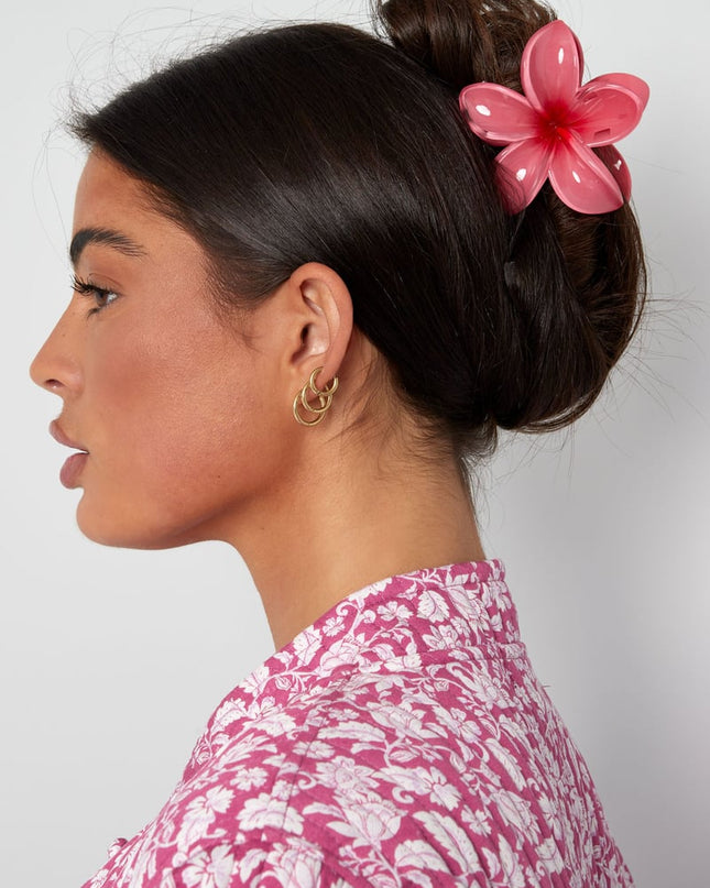 Hair clip with gradient flower Hawaii love - light pink