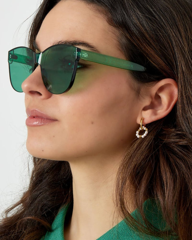 Single-color trendy sunglasses - beige