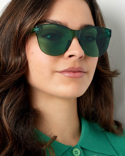 Single-color trendy sunglasses - beige