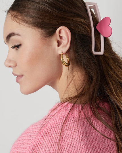 hair clip with heart-shaped handle - purple