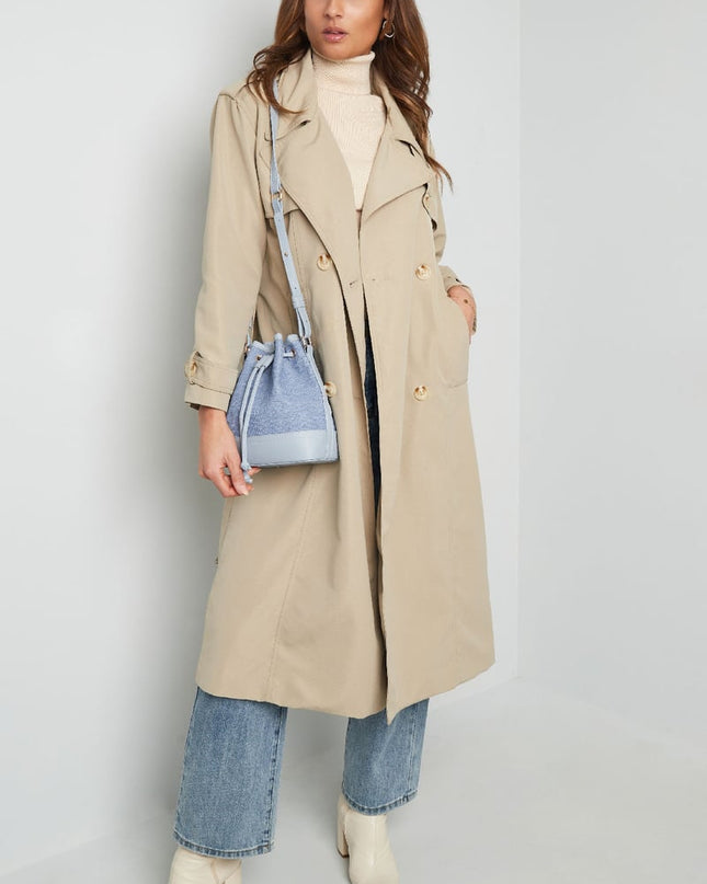 Denim bucket bag -  donkerblauw