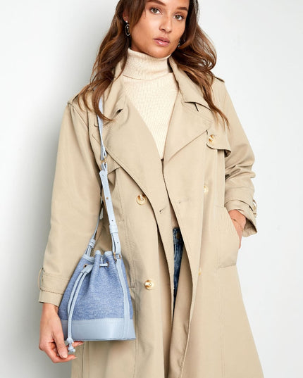 Denim bucket bag -  donkerblauw