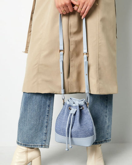 Denim bucket bag -  donkerblauw