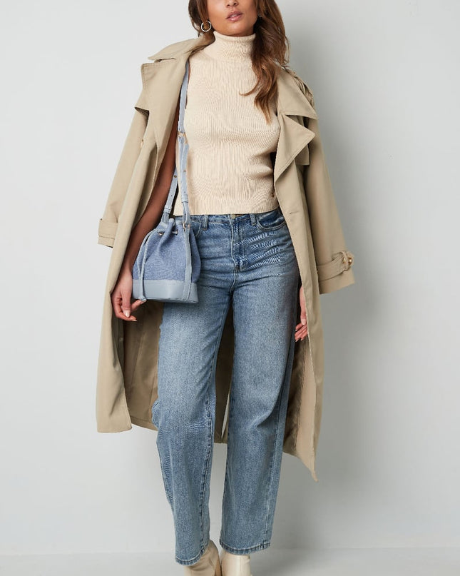 Denim bucket bag -  donkerblauw