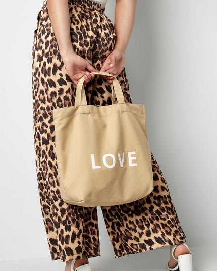Canvas shopper love - beige
