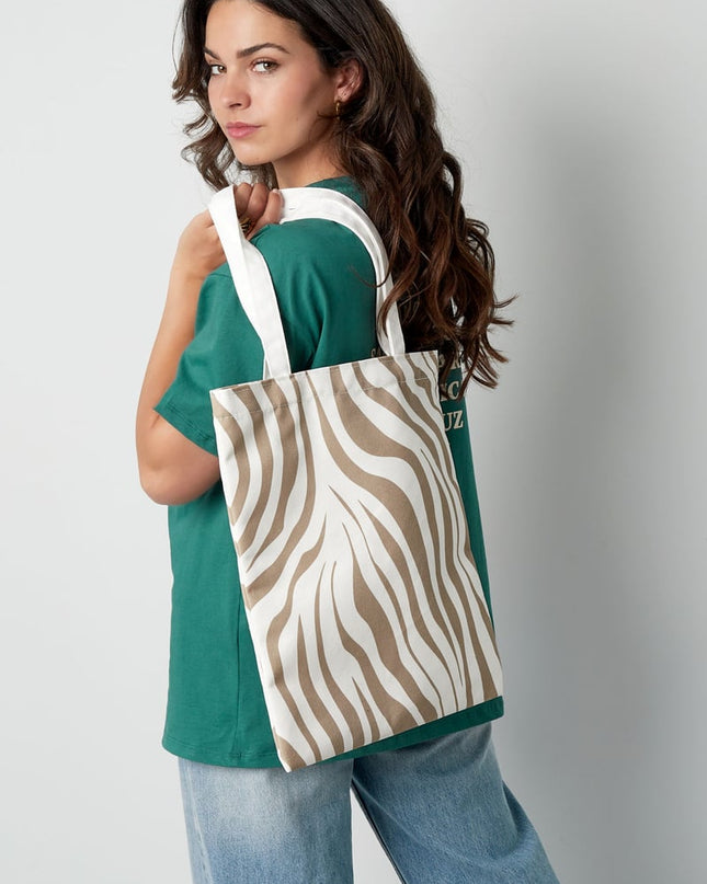 Canvas shopper zebraprint