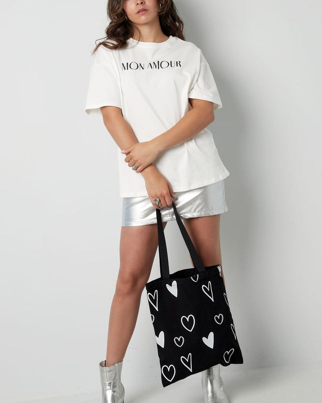 Canvas shopper hartjes