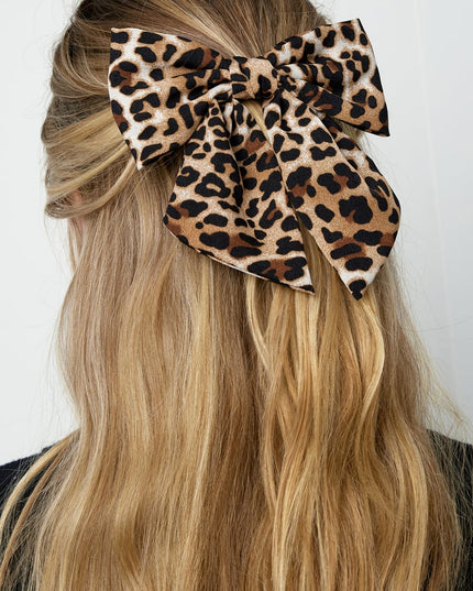 Panterprint strik - zwart/wit 