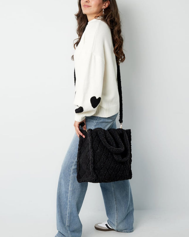 Fuzzy tote bag - camel