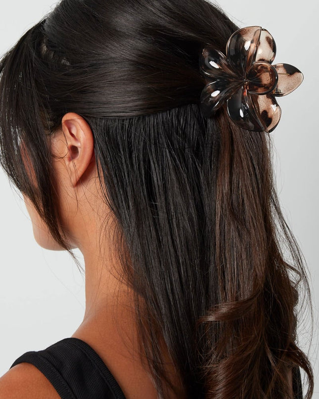 Hawaiian Flower Hair Clip - Brown