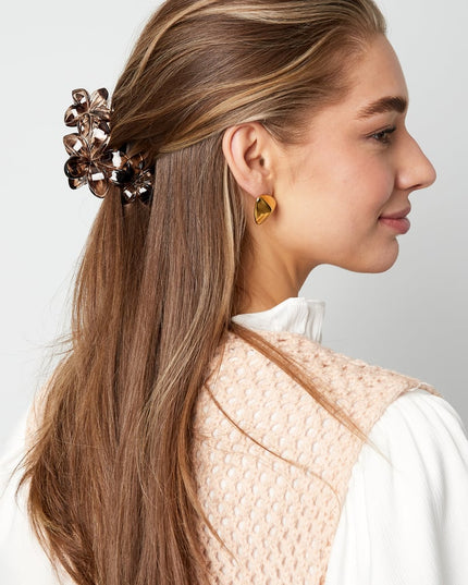 Wildflower hair clip - Brown