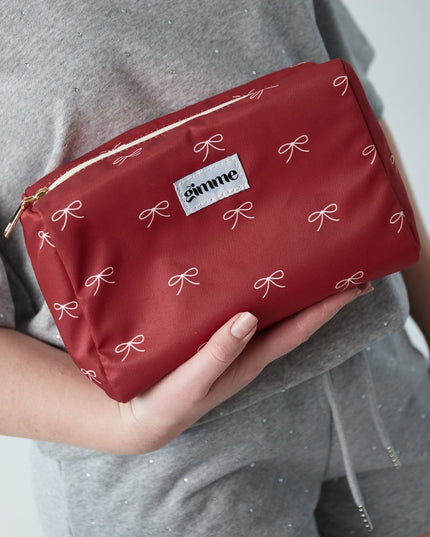 Toiletry bag bows - Red