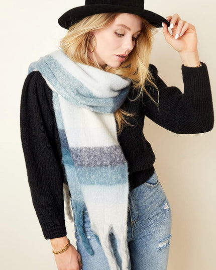 Sjaal met franjes Oranje Polyester