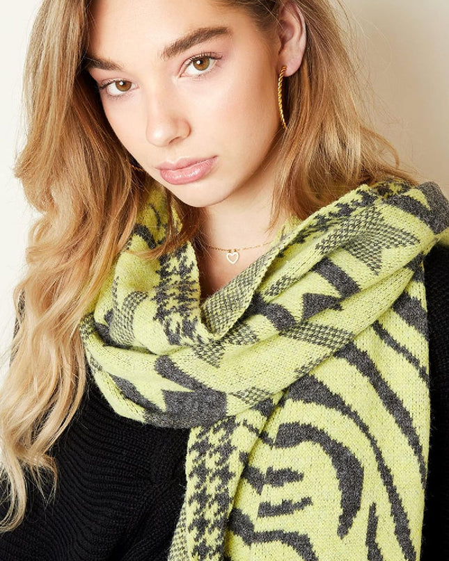 Sjaal gezellig winter Geel Acryl