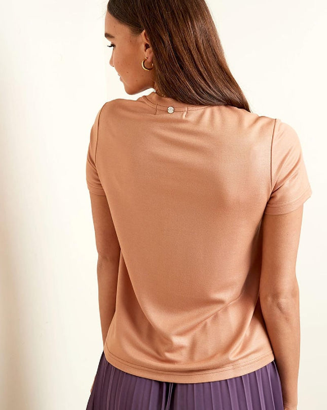 T-shirt with broderie stripe Grey S