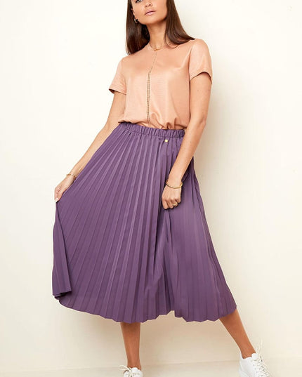 T-shirt with broderie stripe Grey S