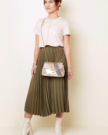 T-shirt with broderie stripe Grey S