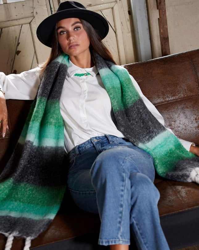 Wintersjaal met ombré effect donkergrijs Polyester