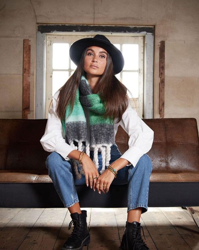 Wintersjaal met ombré effect donkergrijs Polyester