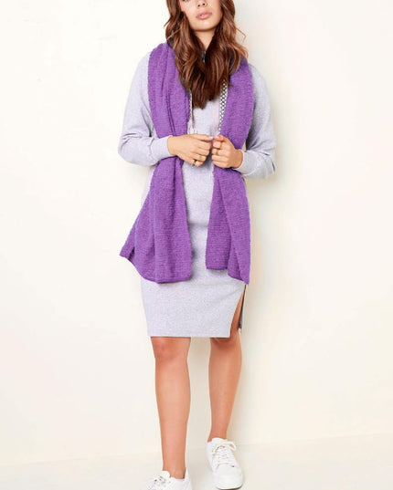 Wintersjaal met reliëf patroon groen Polyester